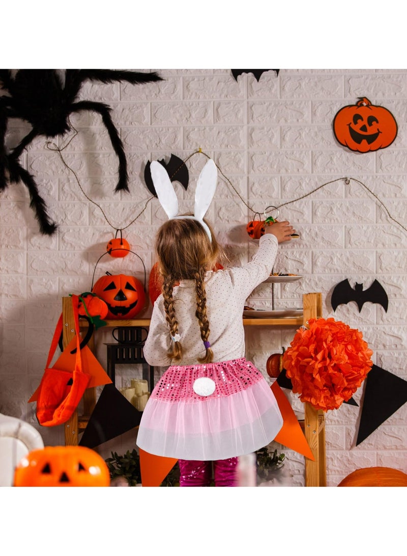 CMGTYYD 4 Pieces Kids Bunny Costume Pink Rabbit Dress Up Outfit with Bunny Ears Headband Animal Costume Set Cosplay Birthday Party Carnival Christmas Halloween Party Supplies - Image 5