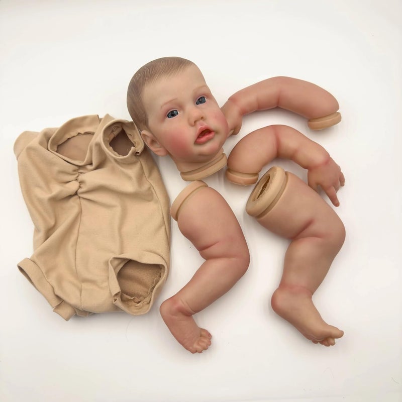 Wamdoll 24Inch Awake Painted Hair Lifelike Unfinished Reborn Doll Kit - Realistic Newborn Doll Parts with Many Details and Veins - Image 2