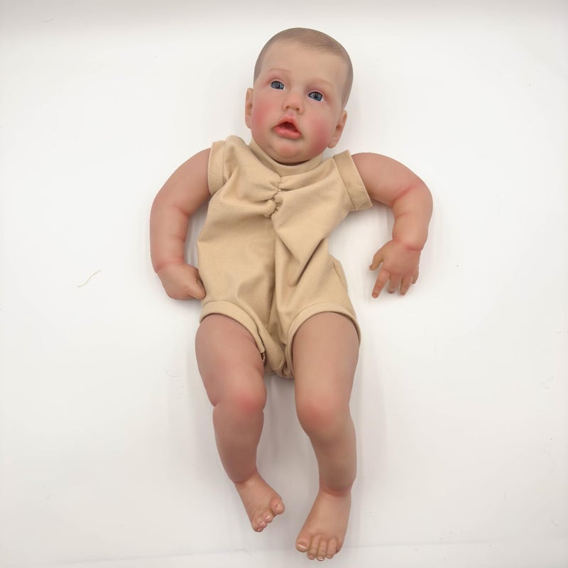 Wamdoll 24Inch Awake Painted Hair Lifelike Unfinished Reborn Doll Kit - Realistic Newborn Doll Parts with Many Details and Veins - Image 3