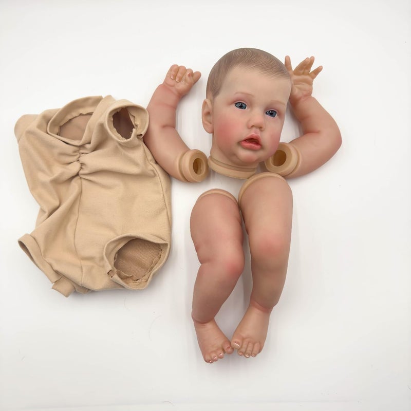 Wamdoll 24Inch Awake Painted Hair Lifelike Unfinished Reborn Doll Kit - Realistic Newborn Doll Parts with Many Details and Veins - Image 5