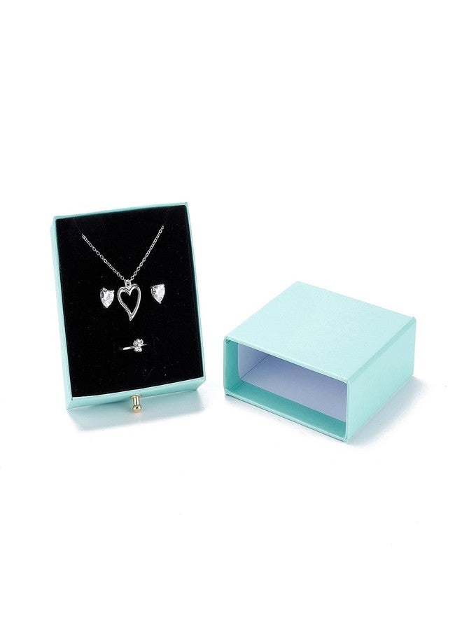 Ipotkitt 10 Set Blue Square Paper Drawer Jewelry Set Boxes with Brass Rivet Jewelry Display Storage Box for Earrings Ring Necklace Bracelets Gifts Packaging - Image 2
