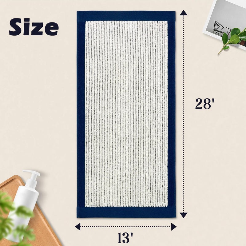Cleanbear Hand Towels for Bathroom Set of 4, Jacquard Weave Bath Hand Towels, 28 x 13 Inches, Navy-Blue - Image 2