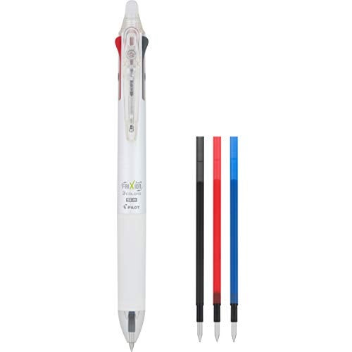 Pilot, FriXion Ball Multifunction Erasable, Refillable (Included), Retractable Gel Pen, Extra Fine Point 0.5 mm, White Barrel, Single Pen, Black, Blue & Red - Image 2