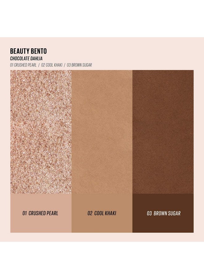 Kaja Beauty Bento Collection - Bouncy Eyeshadow Trio | 08 Chocolate Dahlia - neutral cocoa | 2019 Allure Best of Beauty Award, Beauty Bento | Cruelty free, K-Beauty Mini Palettes - Image 3