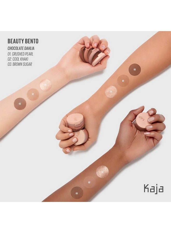 Kaja Beauty Bento Collection - Bouncy Eyeshadow Trio | 08 Chocolate Dahlia - neutral cocoa | 2019 Allure Best of Beauty Award, Beauty Bento | Cruelty free, K-Beauty Mini Palettes - Image 2