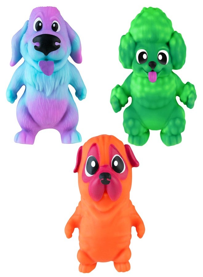 The Orb Factory ORB Funkee Monkee Animalz Dog Squishy Toys Mega 3 Pack (Set 2) - Adorable Stretchy, Squishy Dog Squishies - Fun Puppy Stress Ball Toys - Funkee Dog Fidget Toys and Sensory Toys for Kids and Adults - Image 2