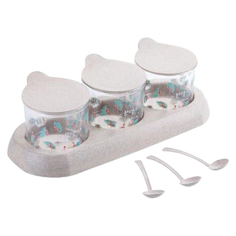 1 Set of Spice Jar Set Clear Seasoning Jars Household Condiment Pot Kitchen Seasoning Boxes Beige - Image 1