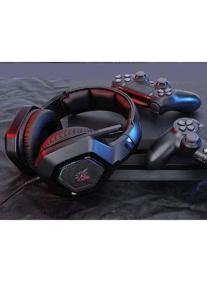onikuma K10 Gaming Headset with Surround Sound Pro Noise Canceling Gaming Headphones, High-Performance Mic & RGB LED Light, Comfortable Over-Ear Design, Perfect for PC, Xbox, PlayStation, Mobile Gaming – Immersive Audio Experience.  - Image 4