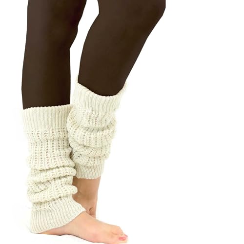 TeeHee Socks TeeHee 80s Vintage Comfortable Ribbed Cable Knit Leg Warmers for Women 3 pairs (Cable Knit) - Image 4