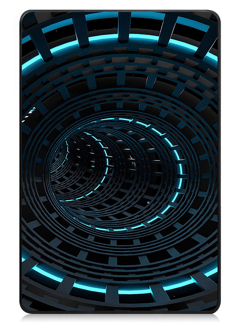 Theodor Protective Flip Case For OnePlus Pad 2 (2024) & OnePlus Pad Pro (2024) With Trifold Stand Auto Wake Sleep Shockproof Cover spiral_circles_immersion - Image 1