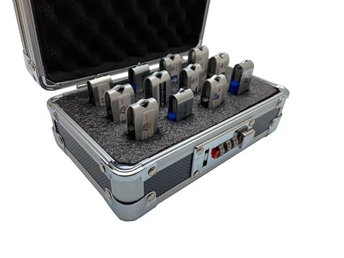 TECH STORE ON USB Drive Organizer Case (Aluminum – 12 Slots) – Shockproof & Antistatic Storage Box with Combination Lock | Protect Flash Drives, SD Cards & Accessories for Home or Office - Image 5