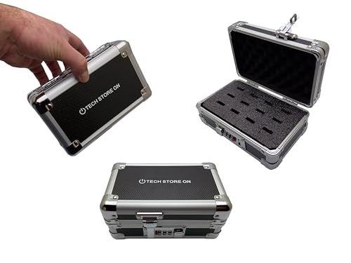 TECH STORE ON USB Drive Organizer Case (Aluminum – 12 Slots) – Shockproof & Antistatic Storage Box with Combination Lock | Protect Flash Drives, SD Cards & Accessories for Home or Office - Image 1