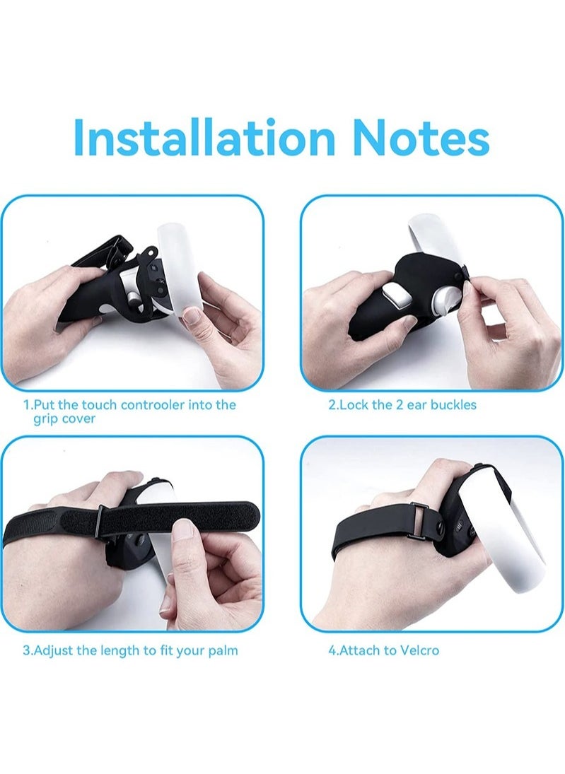 VR Controller Grips Cover for Oculus Quest 2, VR Accessories Set Silicone Grip Protective Cover with Adjustable Leather Knuckle Straps - pzsku/Z03247CCD07059A5BC4F8Z/45/_/1709795698/5ab90363-a148-4196-a477-a013a8479dbb