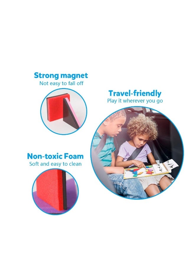 Travel Tangram Puzzle with 3 Set of Magnetic Tangram Road Trip Tangoes Jigsaw Shapes Dissection Games with Solution IQ Book Educational Toy Brain Teaser Gift for Kid Adult Challenge - Image 4