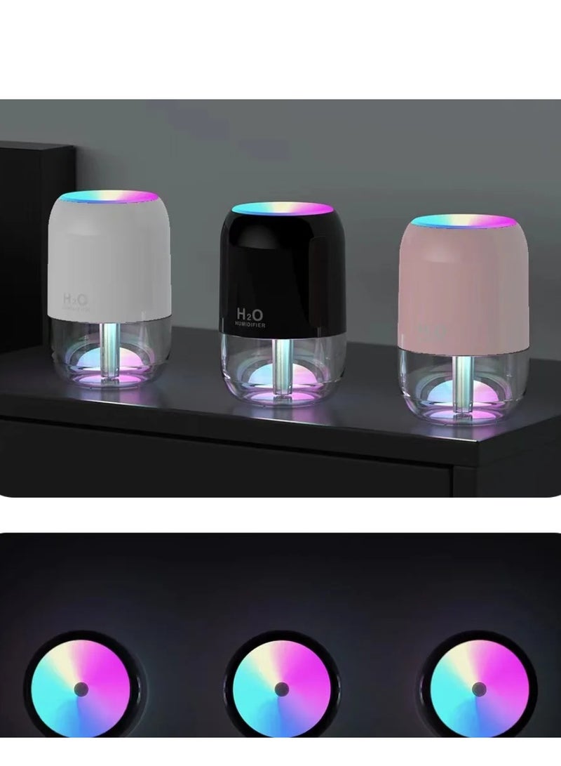H2O Mini Portable Air Humidifier Multi Color Night Light, 2 Cool Mist Modes and Auto Off, for Car, Kids Room, Office and Travel 200 Ml - Image 2