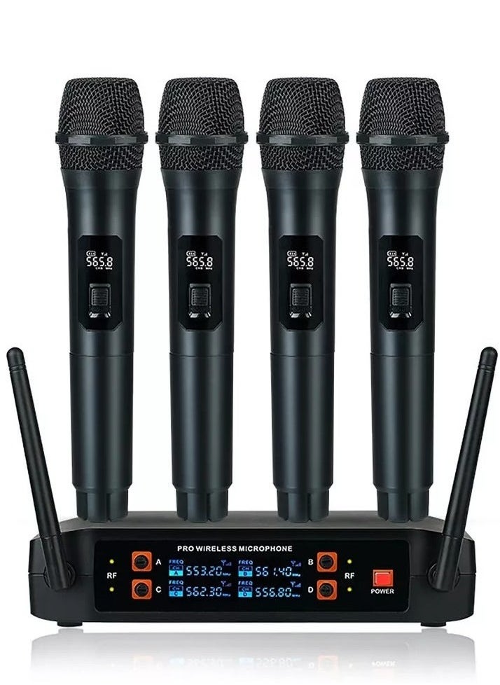 ELTRAZONE ELTRAZONE Wireless Handheld Microphone for Home Karaoke, Outdoor Audio, TV Singing, KTV, Parties, Weddings, Meetings, Church, 4-Channel VHF Metal Dynamic Mic with 200ft Range, Noise Reduction, 8-12 Hour Battery  - Image 1