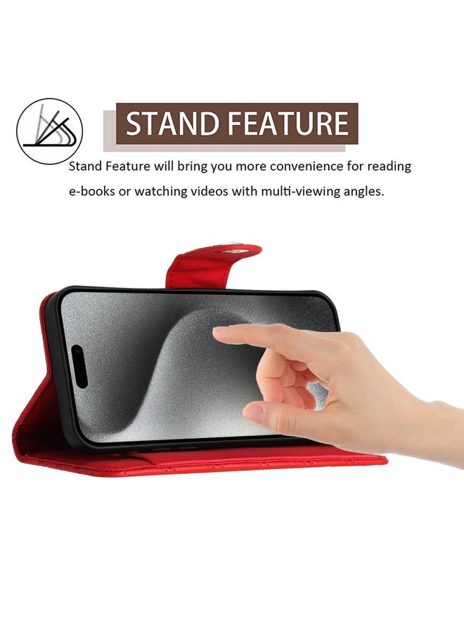 اس-توب جراب هاتف iPhone 13 Pro مصنوع من الجلد بتصميم معيني مع حبل تعليق - Image 3