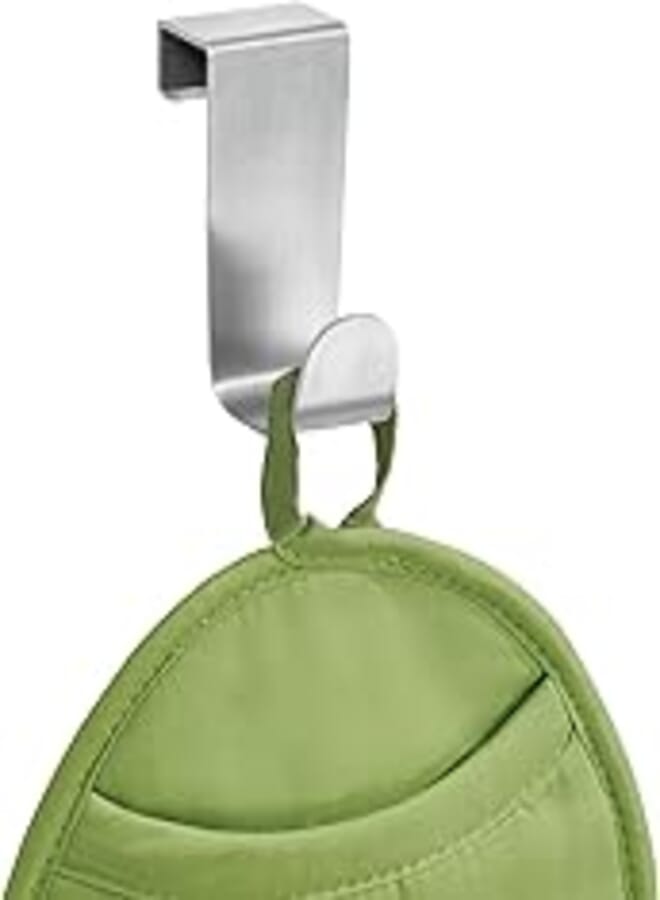 iDesign Forma Brushed Stainless Steel Over-The-Cabinet Storage Hook - 1" x 2.25" x 3"