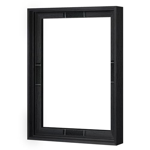 Abtgt 12x16 Canvas Floating Frame with 0.9" Deep, Black Floater Frame for Canvas Paintings with Adhesive, Vertical or Horizontal Wall Art frame for Prints Oil Painting Diamond Decor, 1 Pack. - Image 1