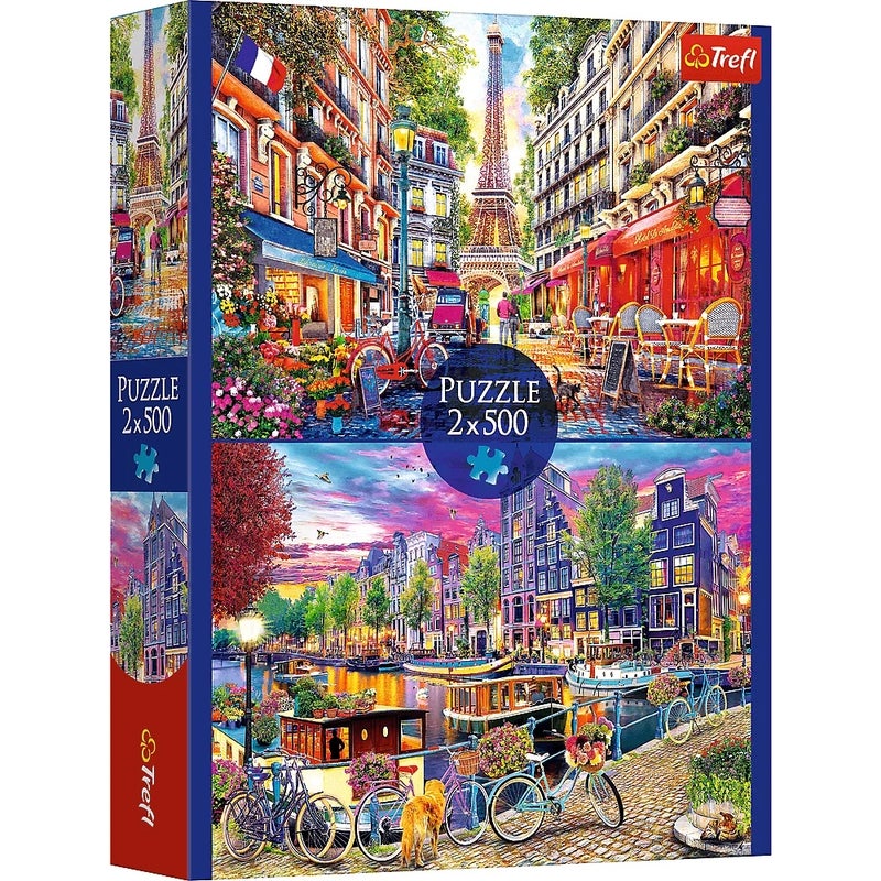 Trefl - European Capitals Puzzle (2x500) Pieces - 37496 - Image 1