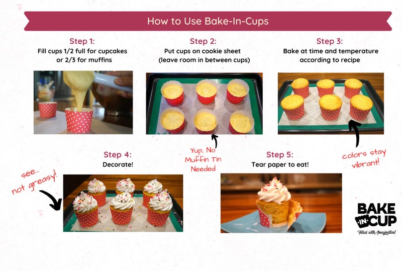BAKE-IN-CUP Paper Baking Cups, Greaseproof Disposable Cupcake Liners (Large Cups (50-Pack), Floral) - Image 3