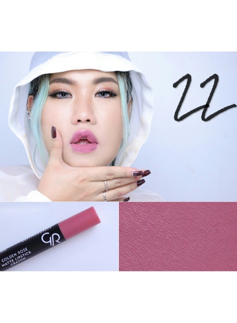 Golden Rose Matte Lipstick Crayon N22 - Image 3