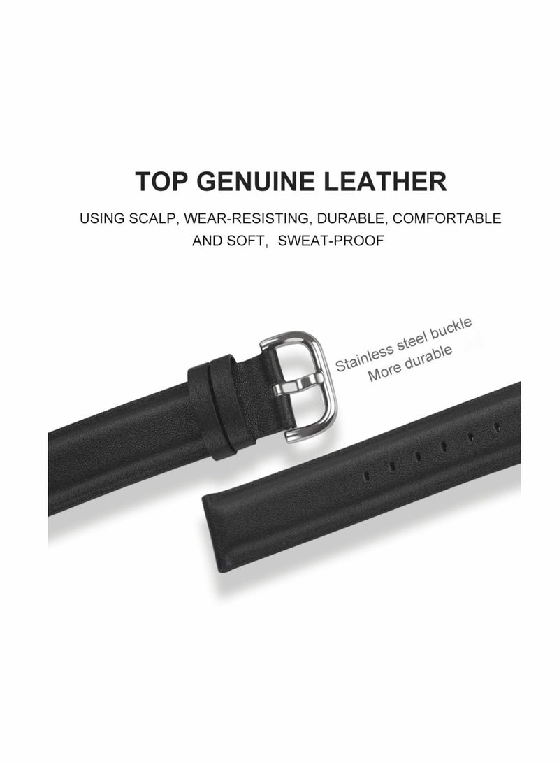 KASTWAVE Soft Genuine Leather Watch Straps Compatible for Fitbit Sense / for Versa 3 Smartwatch Band - Image 3
