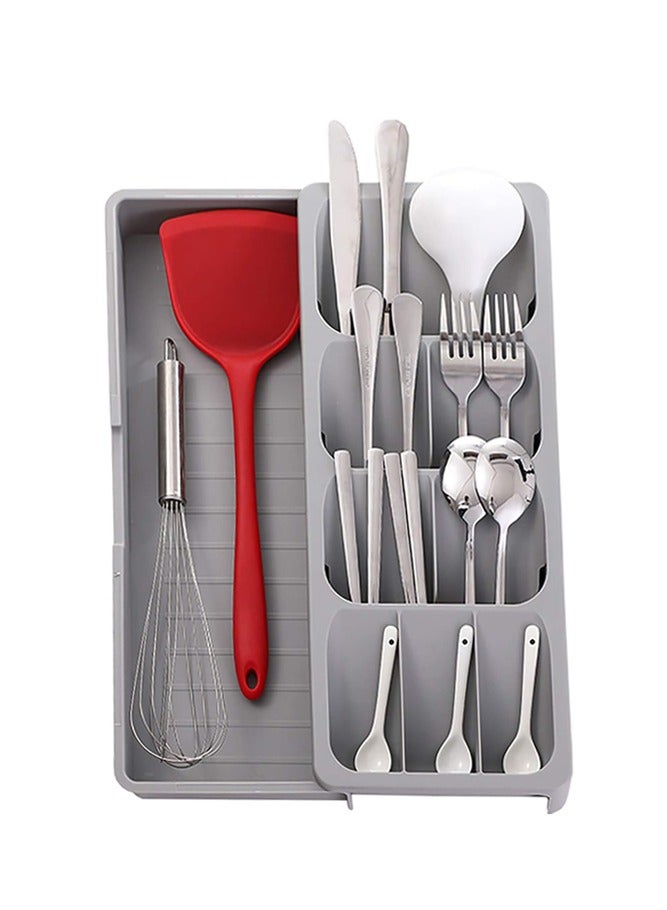 AMERTEER Expandable Kitchen Drawer Organizer Tray – Cutlery & Utensil Storage for Cabinets - Image 1