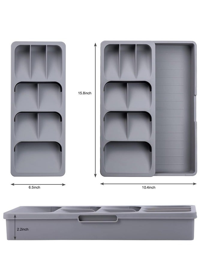 AMERTEER Expandable Kitchen Drawer Organizer Tray – Cutlery & Utensil Storage for Cabinets - Image 2