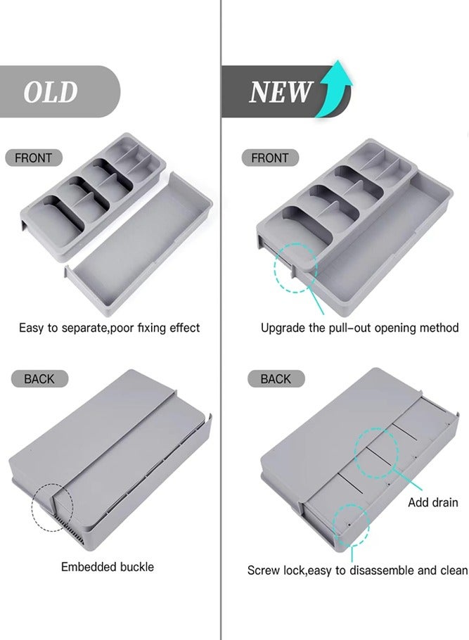 AMERTEER Expandable Kitchen Drawer Organizer Tray – Cutlery & Utensil Storage for Cabinets - Image 4