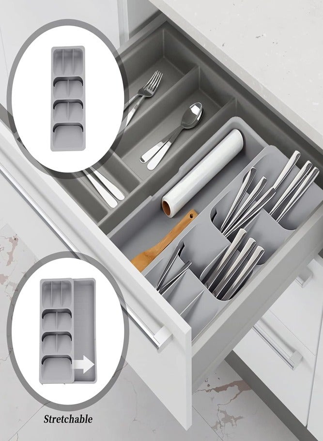 AMERTEER Expandable Kitchen Drawer Organizer Tray – Cutlery & Utensil Storage for Cabinets - Image 5