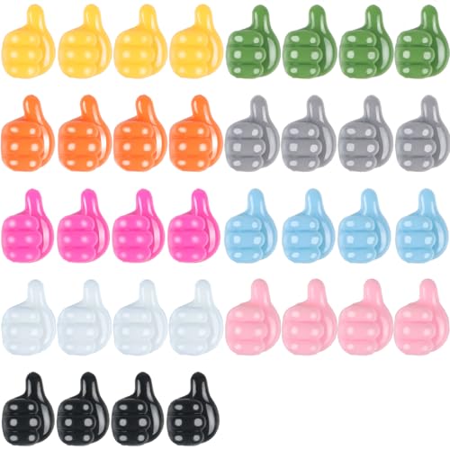 Deftomo 36 Pcs Pencil Holder for Desk Kids, Self Adhesive Adhesive Cable Clips, Silicone Thumbs Up Outdoor Command Hooks for Cords, Wall, Keys - Image 1