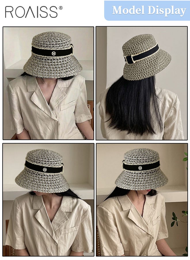 Women's Hollow Breathable Bucket Hat, Foldable Summer Breathable Beach Straw Hat with Letter Decoration, Fashion UV Protection Sun Hat - pzsku/Z0324B41F1804454F7920Z/45/_/1720429080/e32da95e-a3c4-426c-8449-b8df57bfcb0f