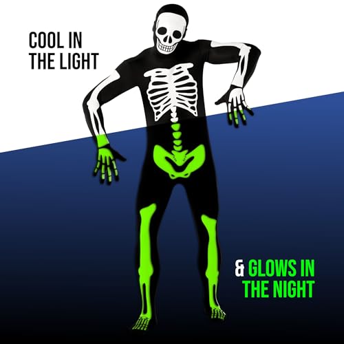 Morphsuits mens Glow Skeleton Morphsuit Fancy Dress adult sized costumes, Glow Skeleton, Large US (MPSGL) - Image 3