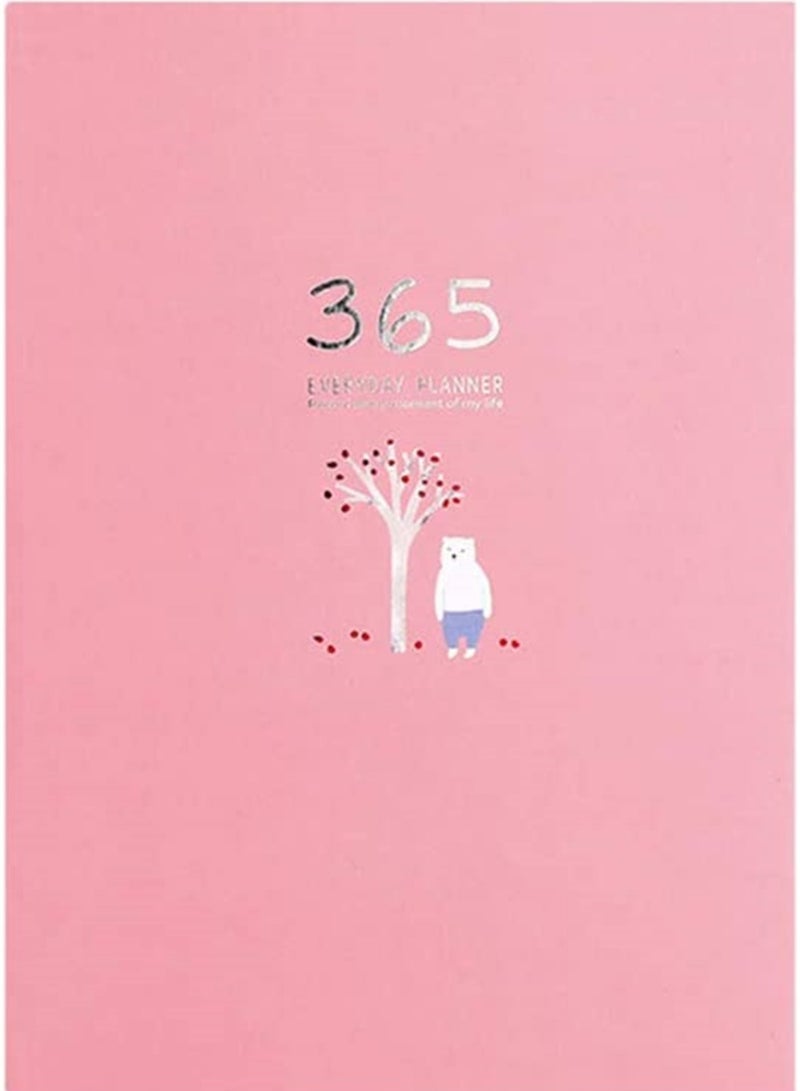 KASTWAVE Schedule Notebook Personal Daily Planner Journal, Notepad Schedule Plan Appointment Notebook Memo Book, Best Agenda Day Planner to Achieve Your Goals and Increase Productivity, Pink - Image 1