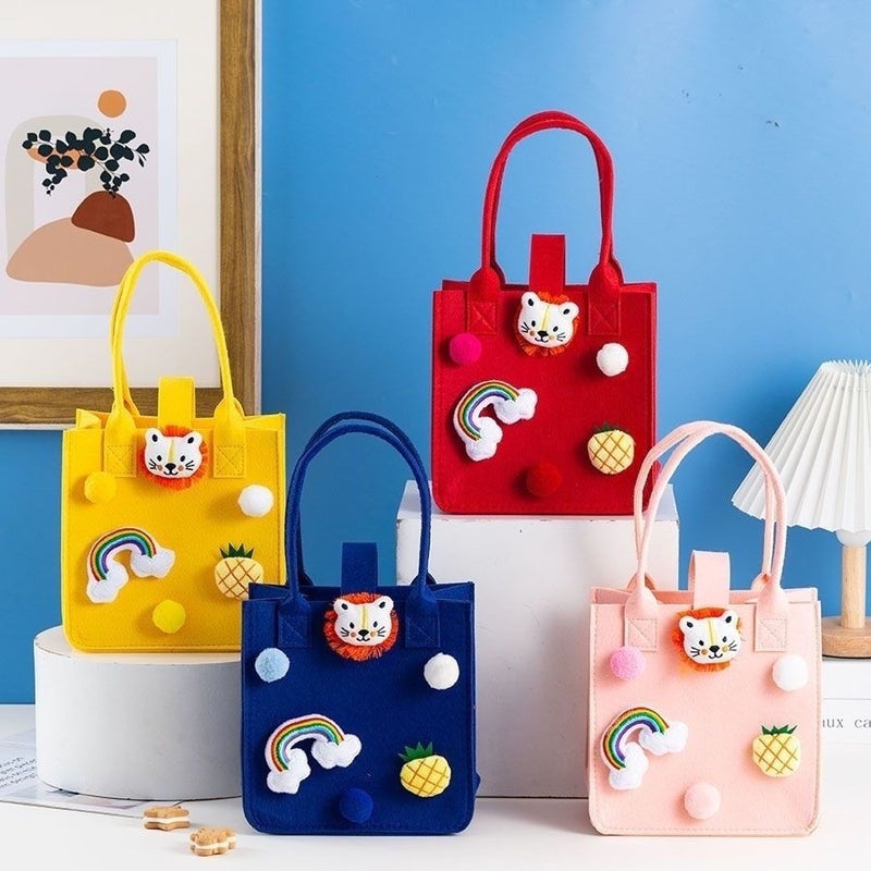 Trendy Handbag For First Birthday Celebration Gift Bag Versatile Felt Small Tote Bag - Image 3