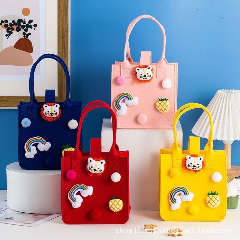 Trendy Handbag For First Birthday Celebration Gift Bag Versatile Felt Small Tote Bag - Image 2
