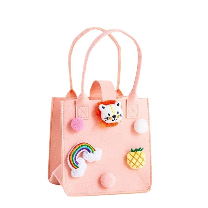 Trendy Handbag For First Birthday Celebration Gift Bag Versatile Felt Small Tote Bag - Image 5