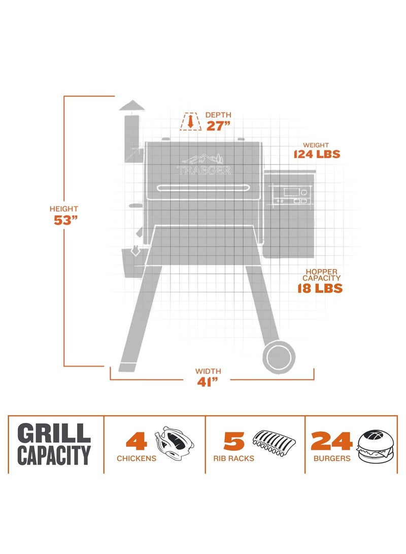 TRAEGER Pro 575 Electric Wood Pellet Grill and Smoker, Bronze, 572 Square Inches Cook Area, 500 Degree Max Temperature, Meat Probe, 6 in 1 BBQ Grill with WiFi and app, Black - Image 5