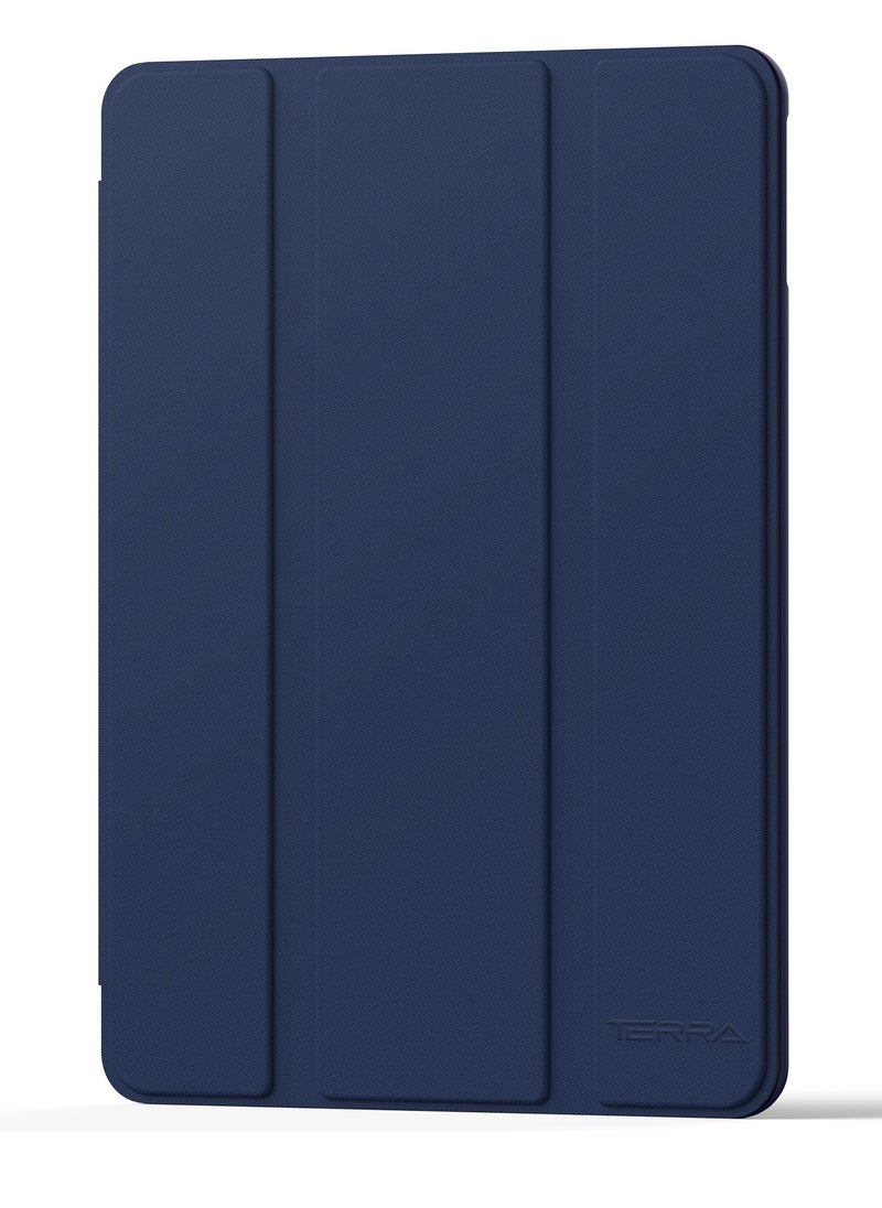 iPad Terra Cover for Apple iPad Mini 6/2021 with Smart Pen Holder Slim Smart Cover with Blue Fabric Stand