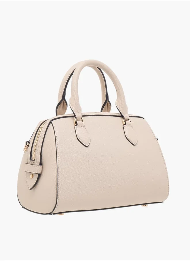 Celeste Women Textured Tote Bag with Double Handle and Detachable Strap