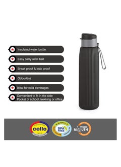 Cello Puro Steel-X Volvo Water Bottle, Drinking water bottles suitable for gym, office, school, and travel, 600ml, Black  - Image 5