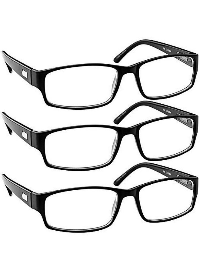 TruVision Readers Reading Glasses 9504Hp 3 Pack Black 2.25 