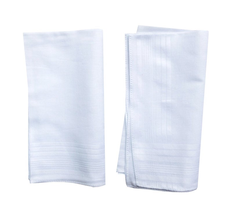 CoCoUSM Men's Handkerchiefs 100% Cotton Solid White Hankies Set - Image 3