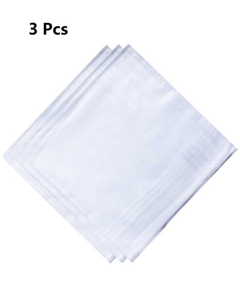 CoCoUSM Men's Handkerchiefs 100% Cotton Solid White Hankies Set - Image 2