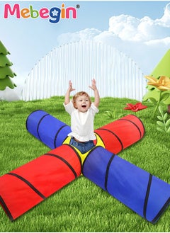 MEBEGIN Kids Play Tunnel with Storage Bag, 4 in 1 Pop Up Tunnels, Colorful Pet Tunnel, Foldable Portable Playhouse, Easy to Store and Transport, Suitable for Indoor and Outdoor  - Image 1