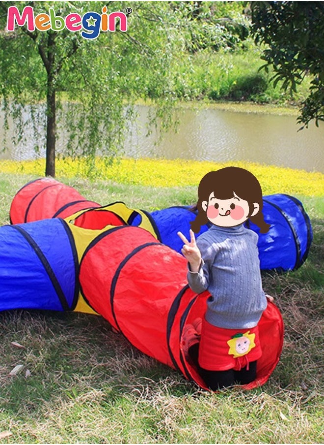 MEBEGIN Kids Play Tunnel with Storage Bag, 4 in 1 Pop Up Tunnels, Colorful Pet Tunnel, Foldable Portable Playhouse, Easy to Store and Transport, Suitable for Indoor and Outdoor  - Image 5