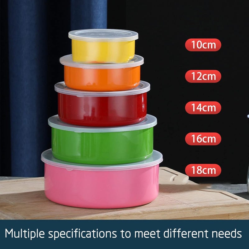 comfrt Mixing Bowls with Set Lids - 5PCS Nesting Mixing Bowls for Kitchen Storage - Silver Stainless Steel Mixing Bowl Set - Mixing Bowl for Cooking Food, Baking, Breading, Salad or Meal - Image 5