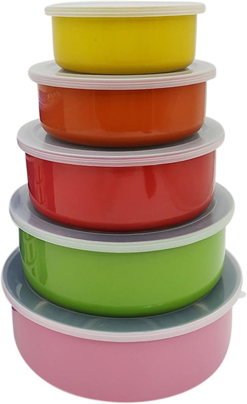 comfrt Mixing Bowls with Set Lids - 5PCS Nesting Mixing Bowls for Kitchen Storage - Silver Stainless Steel Mixing Bowl Set - Mixing Bowl for Cooking Food, Baking, Breading, Salad or Meal - Image 1