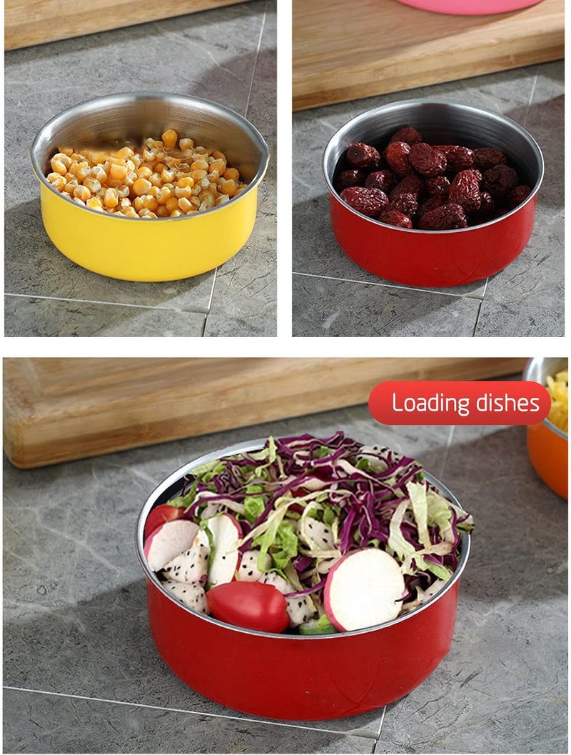 comfrt Mixing Bowls with Set Lids - 5PCS Nesting Mixing Bowls for Kitchen Storage - Silver Stainless Steel Mixing Bowl Set - Mixing Bowl for Cooking Food, Baking, Breading, Salad or Meal - Image 3